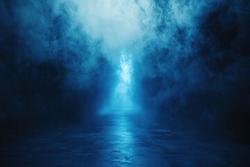 Misty Blue Fog Scene in a Serene Setting