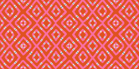 Hand drawn Batik pattern seamless. Geometric doodle abstract illustration, native wallpaper. Tribal ethnic vector texture. Aztec style. Folk embroidery. Indian, Nordic, African rug, tile design.