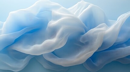 Obraz premium Abstract Blue Fabric Draped in Soft Waves