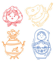 set with maslenitsa elements