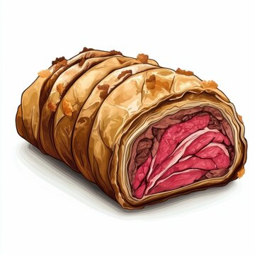 beef wellington pastry food isolated clip art preview