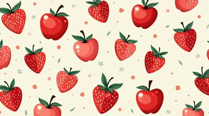 Valentine's day celebration with love delicious apples and strawberries in a festive setting