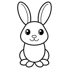 Obraz premium Rabbit cartoon animal cute kawaii doodle coloring page drawing
