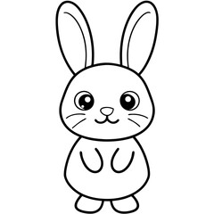 Rabbit cartoon animal cute kawaii doodle coloring page drawing