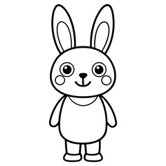 Rabbit cartoon animal cute kawaii doodle coloring page drawing