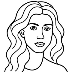Women's natural beauty continuous single line art