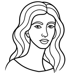Women's natural beauty continuous single line art