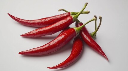 Fresh red chili peppers, whole and uncut, ideal for cooking or as a healthy snack.
