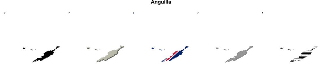 Anguilla outline map set
