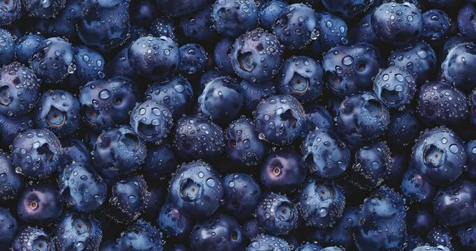fresh blueberries seamless pattern water droplets vibrant color natural beauty