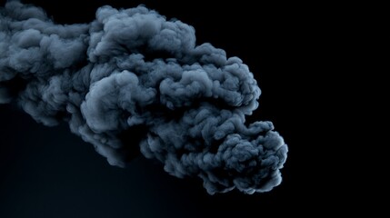 Abstract Smoke Cloud: A swirling, ethereal cloud of black smoke dances against a dark background, creating a mesmerizing and abstract visual.
