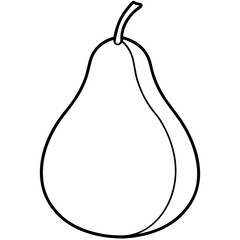 Stylized Pear Outline Vector Graphic