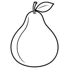 Stylized Pear Outline Vector Graphic