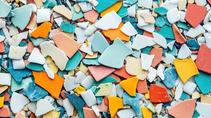 Macro photography of colorful plastic recycling in an urban waste facility a sustainability perspective
