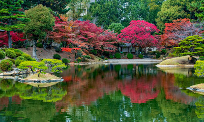 Traditioneller japanischer Garten in Herbst, Japan  