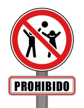 Se&ntilde;al de prohibido c&iacute;rculo rojo juego de ni&ntilde;os