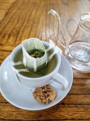 Moringa tea and cookie