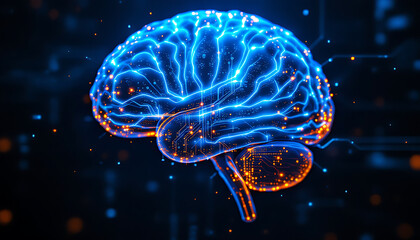 Fototapeta premium a vibrant electric human technology brain 