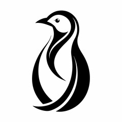 Minimalist Penguin Logo Black and White Stylized Silhouette Clean Lines