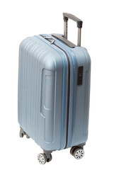 Blue travel luggage isolated on transparent background (PNG File)