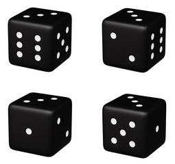 Set of dice on white background. 3d render.