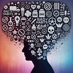 human head silhouette with gears