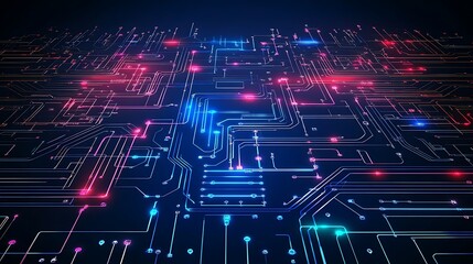 Electrifying Neon Digital Waves with High Contrast