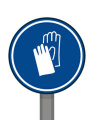Port obligatoire rond bleu gants protection des mains