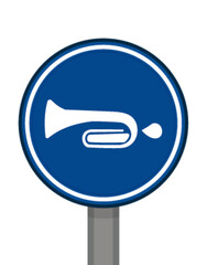 Port obligatoire rond bleu klaxon