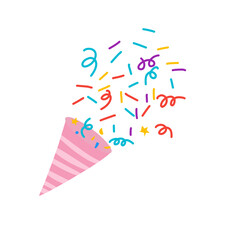 Party poppers explode confetti