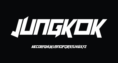 Jungkok, Modern Bold Font. Sans Serif Font. Regular Uppercase Lowercase Typography urban style alphabet fonts for fashion, sport, technology, digital, movie, logo design, vector illustration
