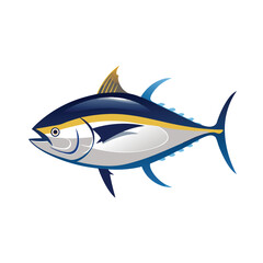 vector tuna fish on a white background