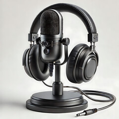 headphones and microphone