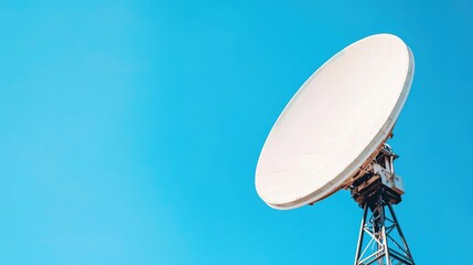 Satellite dish installation for communication systems in urban areas technology aerial view modern concept