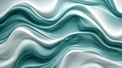 Obraz premium Abstract Teal and White Liquid Wave Background