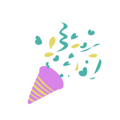 Party poppers explode confetti