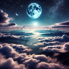moon over the ocean