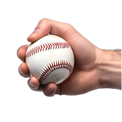 Hand Holding a Baseball &ndash; Sports Equipment Isolated