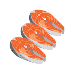 vector fresh salmon steaks illustration 