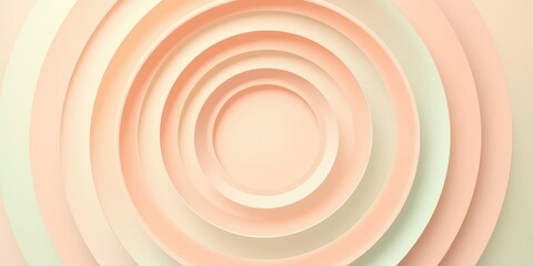 Obraz premium Soft concentric circles of soft peach and mint green swirl together in a hypnotic dance across a gradient background creating an ethereal atmosphere, fluid, ethereal, colorful
