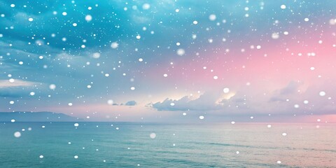 Soft gradient blue pink blur background with scattered white dots, evoking a sense of dreamy atmosphere, surreal, dreamy, swirling clouds