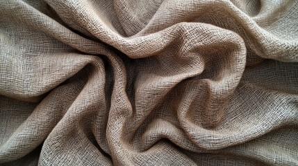 Draped Brown Fabric Texture Showing Woven Detail