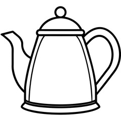 Vintage Tea Kettle Line Art Vector