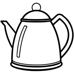 Vintage Tea Kettle Line Art Vector