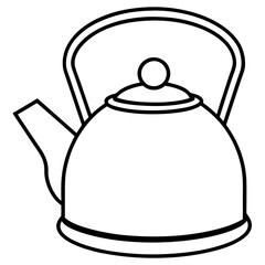 Vintage Tea Kettle Line Art Vector