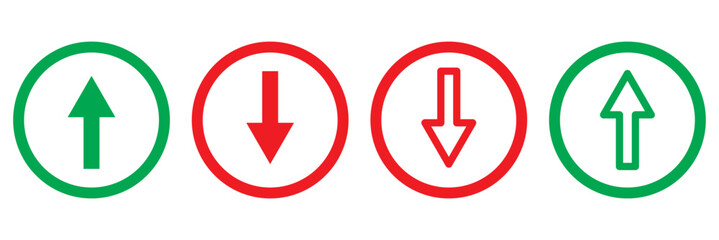 Up and down arrow icon in trendy style. Upward and downward sign symbol