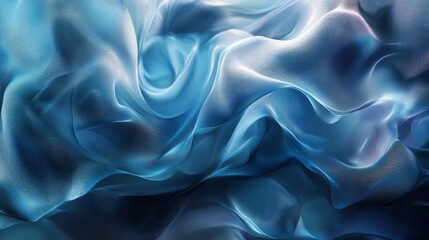 Obraz premium Abstract Blue Fabric Texture with Flowing Waves