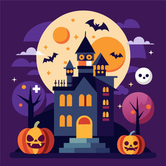 Halloween background with scary elements