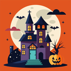 Halloween background with scary elements