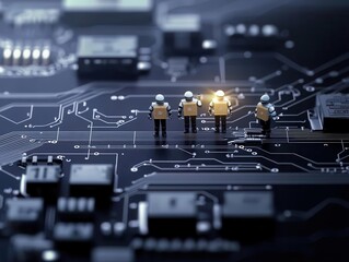 Social Media Manipulation Concept, Holographic bots amplifying posts, glowing tones, futuristic visuals